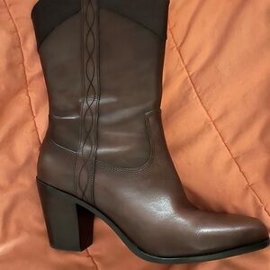 Antonio Melani Brown Leather Women's Boots mid calf